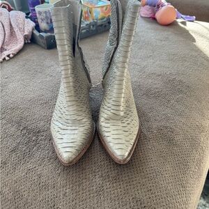 Beige Leather Boots